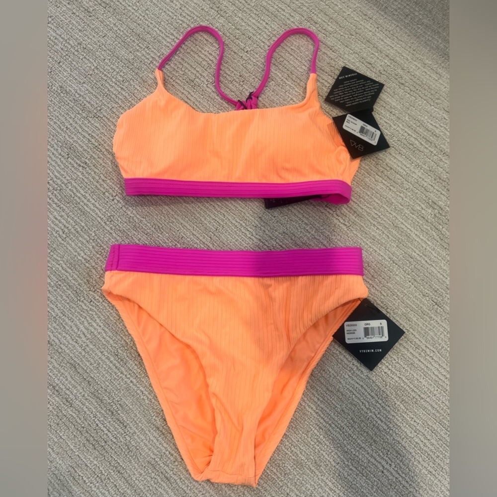 VYB Swim Neon Tangerine Bikini set- NEW WITH TAGS